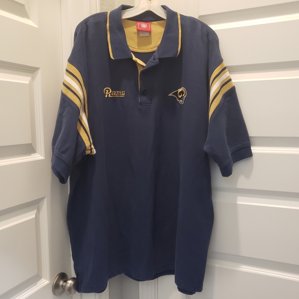 NFL Los Angeles Rams Blue Collared Men's 3X Polo Shirt